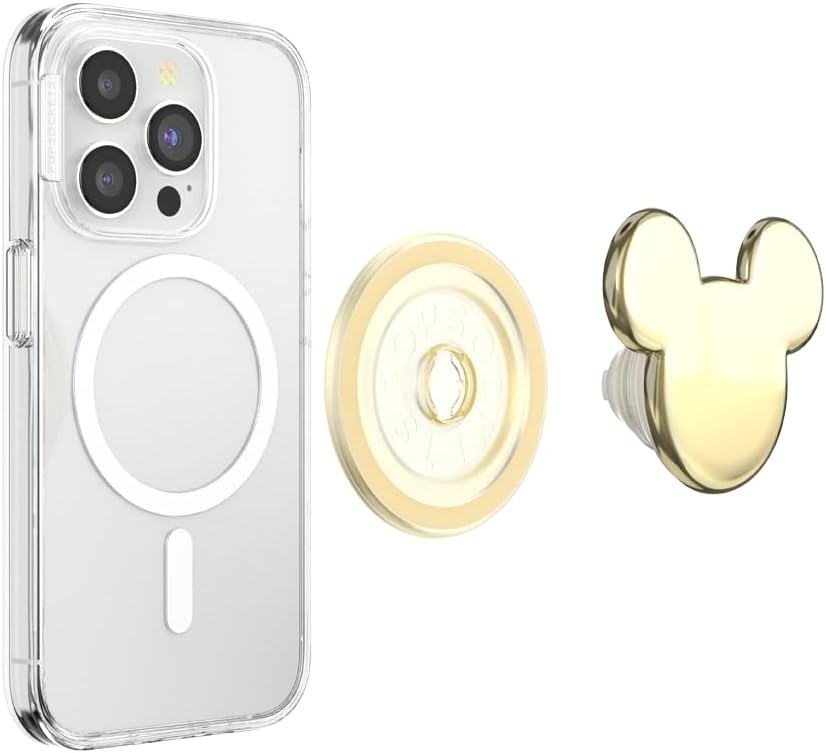 image:imagePopSockets Phone Grip for MagSafe Secure Magnetic Phone Grip amp Stand HandsFree Kickstand Wireless Charging Compatible Disney Heart Two CuteGold Mickey