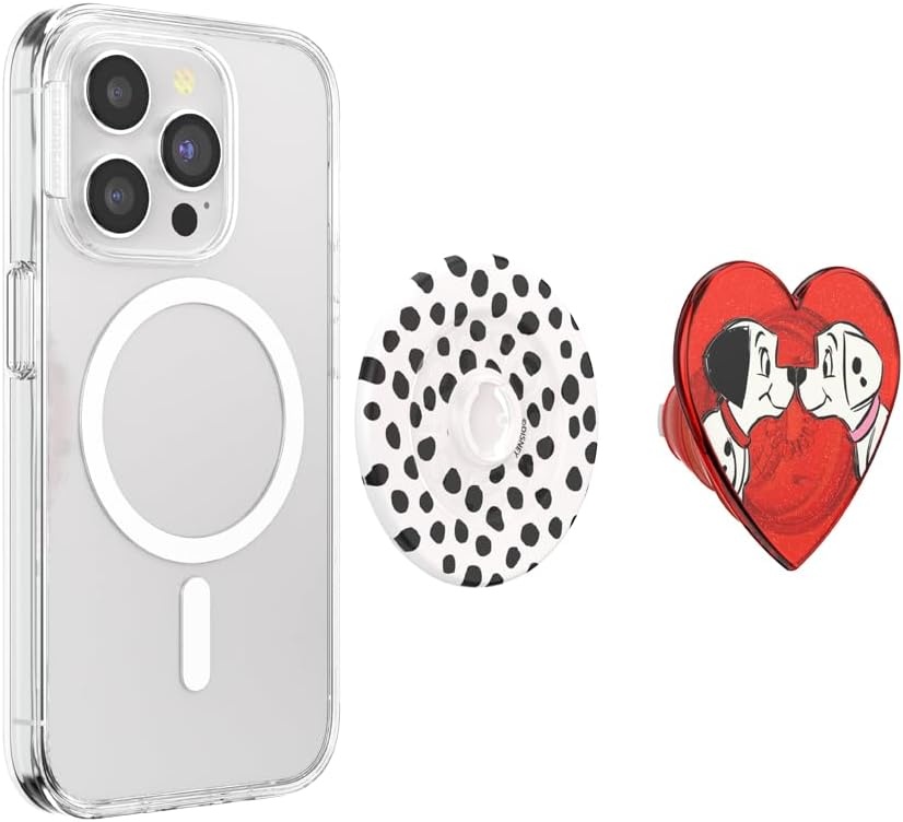 image:imagePopSockets Phone Grip for MagSafe Secure Magnetic Phone Grip amp Stand HandsFree Kickstand Wireless Charging Compatible Disney Heart Two CuteHeart Two Cute