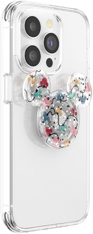 image:imagePopSockets Phone Grip for MagSafe Secure Magnetic Phone Grip amp Stand HandsFree Kickstand Wireless Charging Compatible Disney Heart Two CuteHoliday Lights