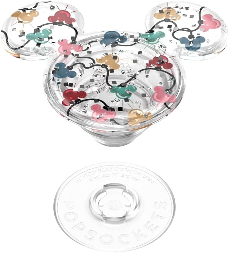 image:imagePopSockets Phone Grip for MagSafe Secure Magnetic Phone Grip amp Stand HandsFree Kickstand Wireless Charging Compatible Disney Heart Two CuteHoliday Lights