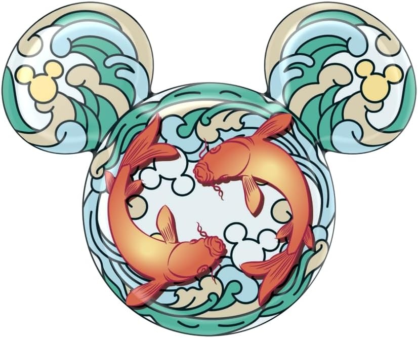 image:imagePopSockets Phone Grip for MagSafe Secure Magnetic Phone Grip amp Stand HandsFree Kickstand Wireless Charging Compatible Disney Heart Two CuteMickey Koi