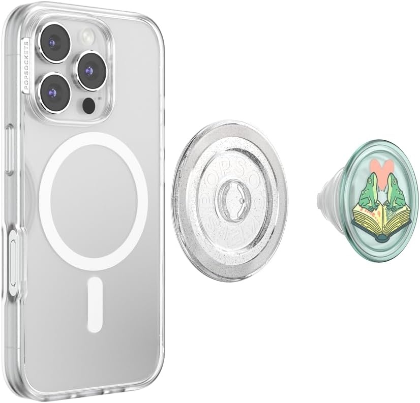 image:imagePopSockets Swappable PopTop for Phone Grips Compatible with Adhesive or MagSafe Bases Once Upon a TimeFrogs in Love