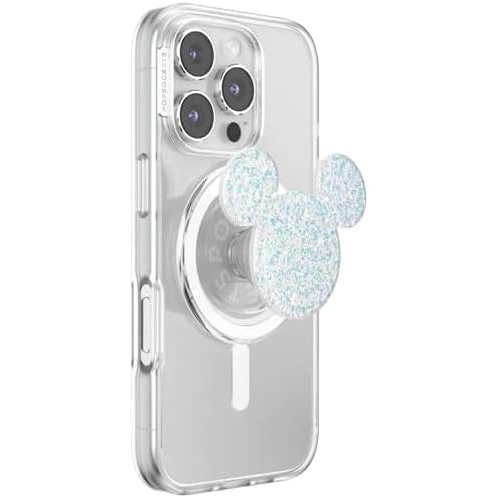 image:imagePopSockets Phone Grip for MagSafe Secure Magnetic Phone Grip amp Stand HandsFree Kickstand Wireless Charging Compatible Disney  Heart Two CuteEarridescent Mickey White