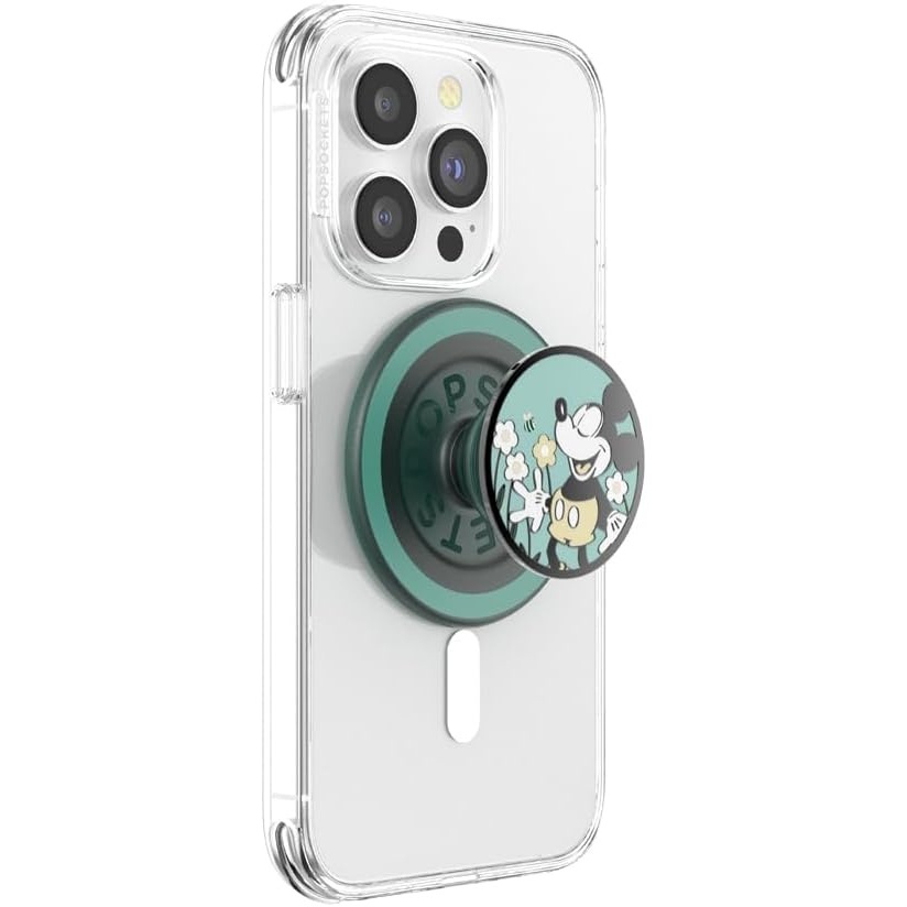 image:imagePopSockets Phone Grip for MagSafe Secure Magnetic Phone Grip amp Stand HandsFree Kickstand Wireless Charging Compatible Disney Heart Two CuteTonal Flower