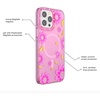 PopSockets iPhone 16 Pro Case Compatible with MagSafe, Phone Case for iPhone 16 Pro, Wireless Charging Compatible, Case Only – Black Lace(Pink Relief)