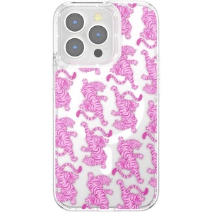 PopSockets iPhone 16 Pro Case Compatible with MagSafe, Phone Case for iPhone 16 Pro, Wireless Charging Compatible, Case Only – Black Lace(Le Tigre)