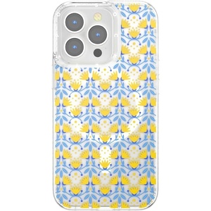 PopSockets iPhone 16 Pro Case Compatible with MagSafe, Phone Case for iPhone 16 Pro, Wireless Charging Compatible, Case Only – Black Lace(Tea Towel Blue)