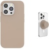 Bundle of PopSockets iPhone 15 Pro Phone Case with MagSafe, Wireless Charging Compatible, Brown – Latte + PopSockets Phone Grip for MagSafe, Magnetic Holder, Phone Stand, Brown – Soft Touch Latte