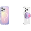 Bundle of PopSockets iPhone 16 Pro Max Phone Case with MagSafe, Wireless Charging Compatible, Purple – Aura + PopSockets Phone Grip for MagSafe, Magnetic Holder, Phone Stand, Cute Pink – Aura