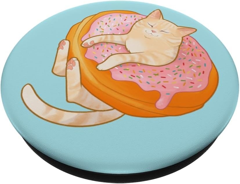 image:imagePopSockets Cat Phone Grip Donut Kitty PopSockets PopGrip for MagSafeAdhesive PopGrip