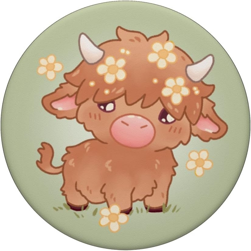 image:imagePopSockets Cow Phone Grip Highland Cow PopSockets PopGrip for MagSafeAdhesive PopGrip