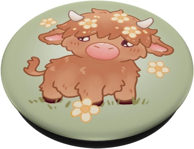 image:imagePopSockets Cow Phone Grip Highland Cow PopSockets PopGrip for MagSafeAdhesive PopGrip
