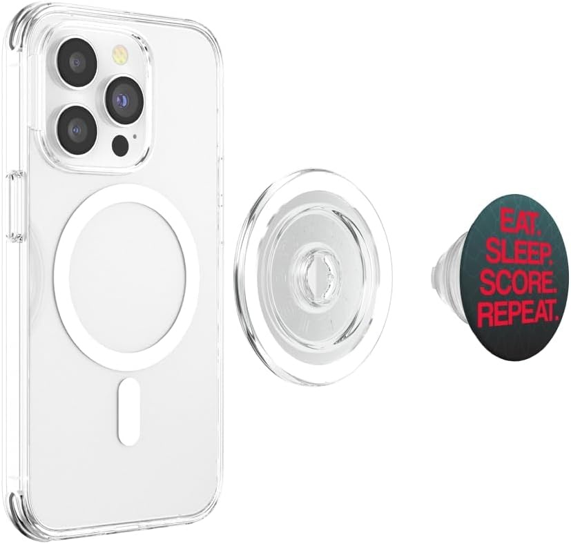 image:imagePopSockets Soccer Phone Grip Eat Sleep Score Repeat PopSockets PopGrip for MagSafeMagnetic PopGrip