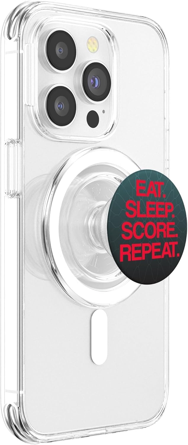 image:imagePopSockets Soccer Phone Grip Eat Sleep Score Repeat PopSockets PopGrip for MagSafeMagnetic PopGrip