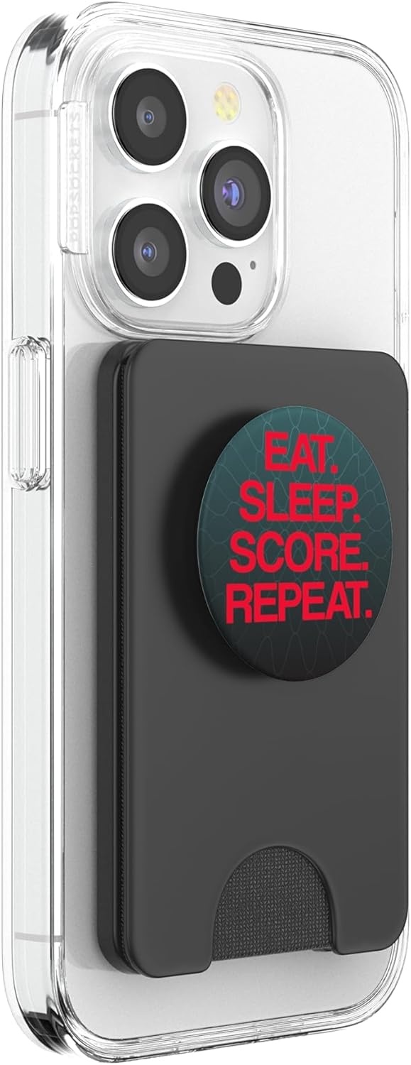 image:imagePopSockets Soccer Phone Grip Eat Sleep Score Repeat PopSockets PopGrip for MagSafeMagnetic PopWallet