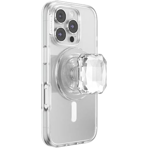 image:imagePopSockets Phone Grip for MagSafe Magnetic Holder Phone Stand Heart Pillow Cut Heart Clear GlitterPillow Cut Glitter