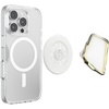 PopSockets Phone Grip for MagSafe, Magnetic Holder, Phone Stand, Heart – Pillow Cut Heart Clear Glitter(Enamel Horchata Cut)