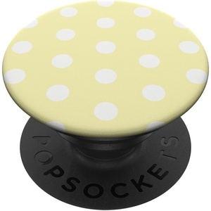 PopSockets Phone Grip – Yellow & White Polka Dots PopSockets Adhesive PopGrip(Adhesive PopGrip)