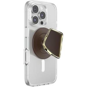 PopSockets Phone Grip for MagSafe, Magnetic Holder, Phone Stand, Heart – Pillow Cut Heart Clear Glitter(Enamel Cocoa Cut)