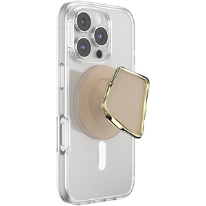 PopSockets Phone Grip for MagSafe, Magnetic Holder, Phone Stand, Heart – Pillow Cut Heart Clear Glitter(Enamel Latte Cut)