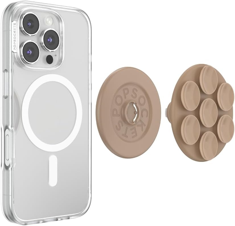 image:imagePopSockets PopTop Adhesive Phone Grip with Swappable Top Clear ClearLatte