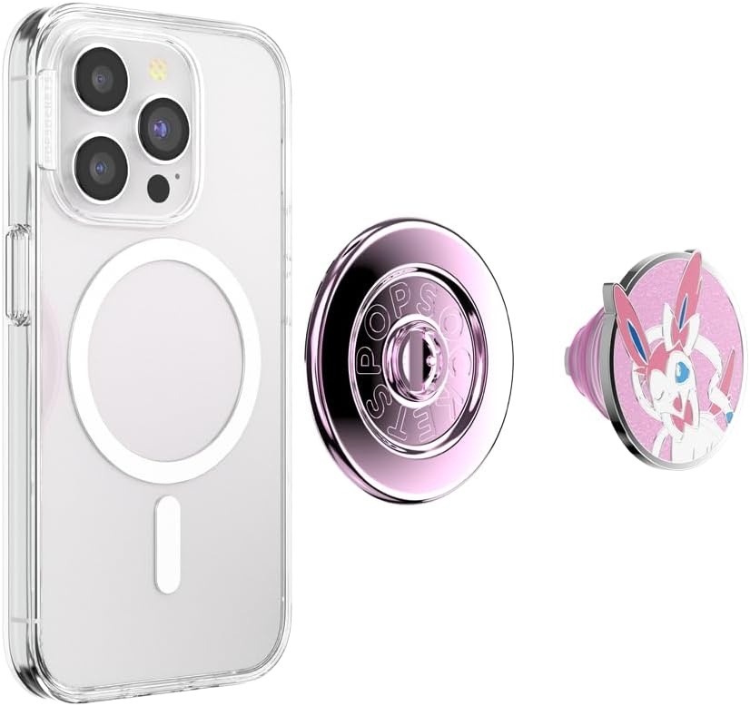 image:imagePopSockets PopTop Adhesive Phone Grip with Swappable Top Pokemon Squishy Gengar Shadow BallSylveon Wink