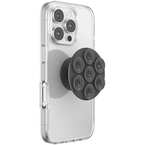 image:imagePopSockets PopTop Adhesive Phone Grip with Swappable Top Clear  ClearBlack Adhesive