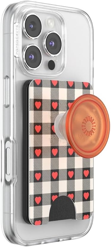image:imagePopSockets Phone Wallet for MagSafe Phone Card Holder with Grip Pokemon Sakura DreamsHeartbreaker Gingham