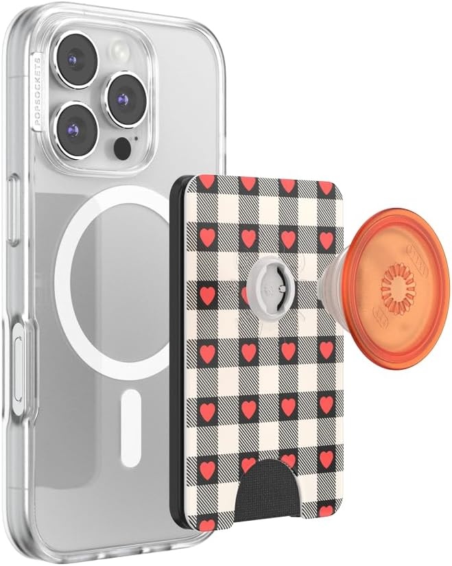 image:imagePopSockets Phone Wallet for MagSafe Phone Card Holder with Grip Pokemon Sakura DreamsHeartbreaker Gingham