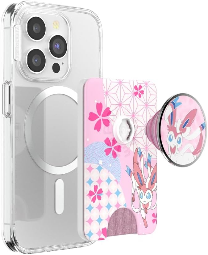 image:imagePopSockets Phone Wallet for MagSafe Phone Card Holder with Grip Pokemon Sakura DreamsSylveons Dream