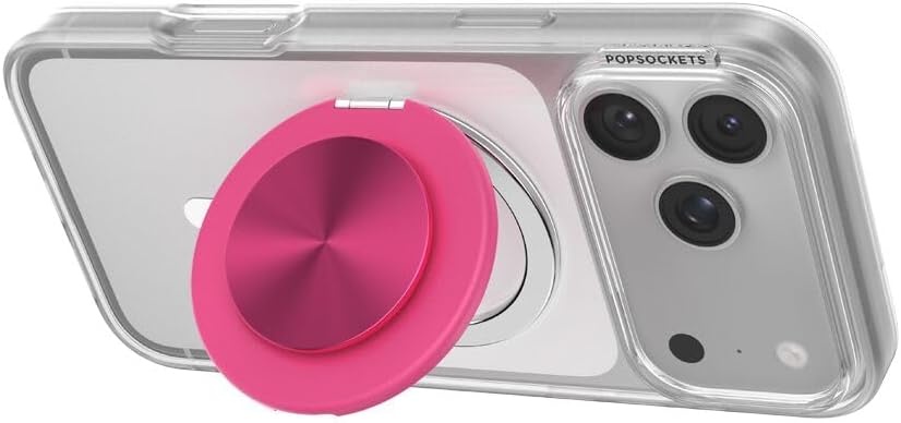 image:imagePopSockets KickOut Grip for MagSafe Adjustable Kickstand for Portrait or Landscape Magnetic Stand Hot Pink Fuchsia