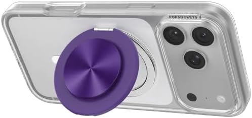 image:imagePopSockets KickOut Grip for MagSafe Adjustable Kickstand for Portrait or Landscape Magnetic Stand Metal Purple