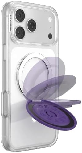 image:imagePopSockets KickOut Grip for MagSafe Adjustable Kickstand for Portrait or Landscape Magnetic Stand Metal Purple