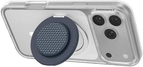 image:imagePopSockets KickOut Grip for MagSafe Adjustable Kickstand for Portrait or Landscape Magnetic Stand Navy Blue Knurl Navy