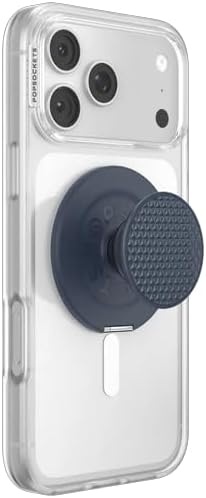 image:imagePopSockets KickOut Grip for MagSafe Adjustable Kickstand for Portrait or Landscape Magnetic Stand Navy Blue Knurl Navy