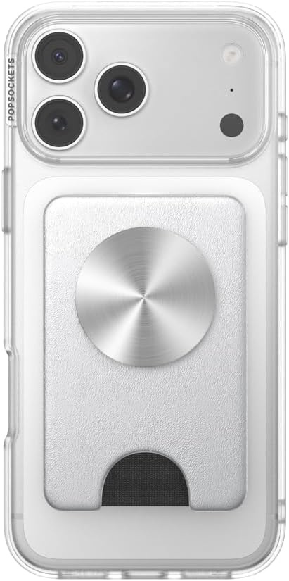 image:imagePopSockets KickOut Wallet for MagSafe Adjustable Kickstand Magnetic Stand Silver Silver Radial