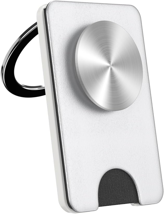 image:imagePopSockets KickOut Wallet for MagSafe Adjustable Kickstand Magnetic Stand Silver Silver Radial