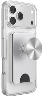 image:imagePopSockets KickOut Wallet for MagSafe Adjustable Kickstand Magnetic Stand Silver Silver Radial