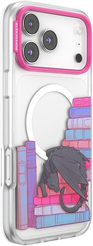 image:imagePopSockets iPhone 16 Phone Case with MagSafe Wireless Charging Compatible Bookish Spooky Book Club SmokeCurled Up With a Good Book