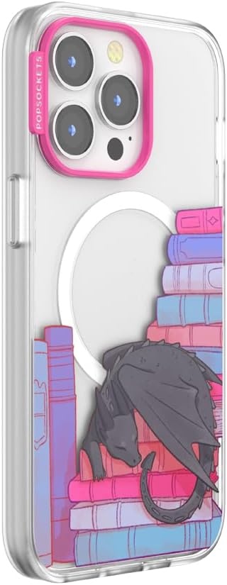 image:imagePopSockets iPhone 16 Phone Case with MagSafe Wireless Charging Compatible Bookish Spooky Book Club SmokeCurled Up With a Good Book