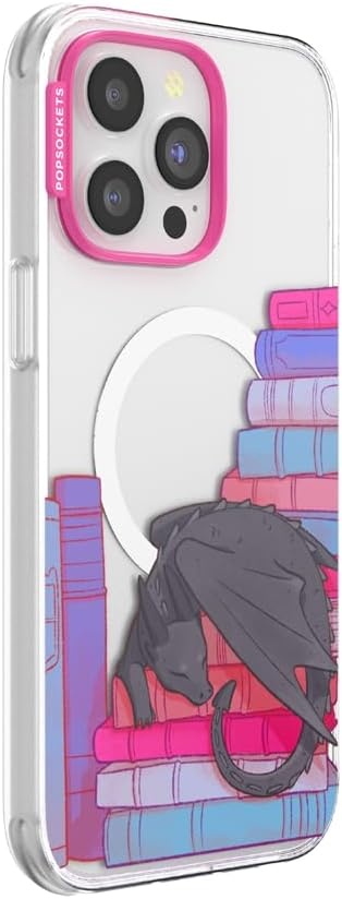 image:imagePopSockets iPhone 16 Phone Case with MagSafe Wireless Charging Compatible Bookish Spooky Book Club SmokeCurled Up With a Good Book