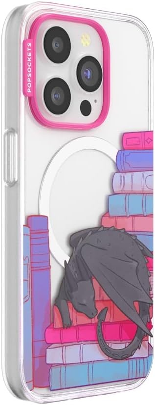 image:imagePopSockets iPhone 16 Phone Case with MagSafe Wireless Charging Compatible Bookish Spooky Book Club SmokeCurled Up With a Good Book
