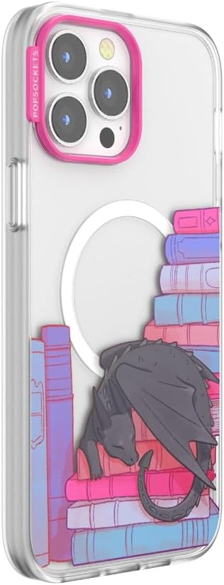 image:imagePopSockets iPhone 16 Phone Case with MagSafe Wireless Charging Compatible Bookish Spooky Book Club SmokeCurled Up With a Good Book