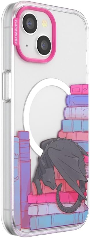 image:imagePopSockets iPhone 16 Phone Case with MagSafe Wireless Charging Compatible Bookish Spooky Book Club SmokeCurled Up With a Good Book