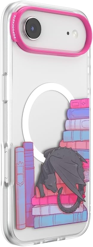 image:imagePopSockets iPhone 16 Phone Case with MagSafe Wireless Charging Compatible Bookish Spooky Book Club SmokeCurled Up With a Good Book