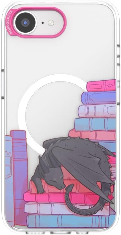 image:imagePopSockets iPhone 16 Phone Case with MagSafe Wireless Charging Compatible Bookish Spooky Book Club SmokeCurled Up With a Good Book