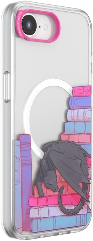 image:imagePopSockets iPhone 16 Phone Case with MagSafe Wireless Charging Compatible Bookish Spooky Book Club SmokeCurled Up With a Good Book