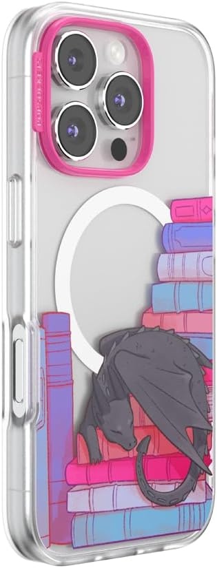 image:imagePopSockets iPhone 16 Phone Case with MagSafe Wireless Charging Compatible Bookish Spooky Book Club SmokeCurled Up With a Good Book