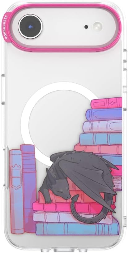 image:imagePopSockets iPhone 16 Phone Case with MagSafe Wireless Charging Compatible Bookish Spooky Book Club SmokeCurled Up With a Good Book