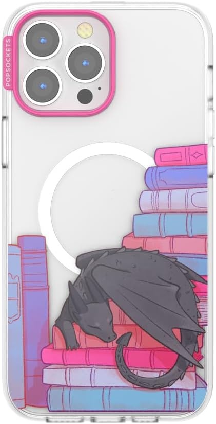 image:imagePopSockets iPhone 16 Phone Case with MagSafe Wireless Charging Compatible Bookish Spooky Book Club SmokeCurled Up With a Good Book